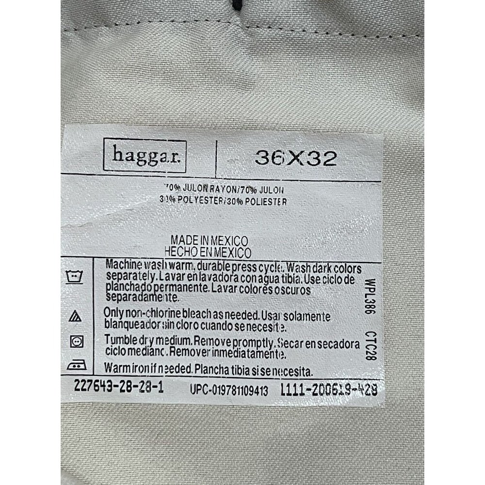 Haggar Collections 36x32 (36x30) Black Microfiber Pleated Business Casual Pants - Picture 9 of 10